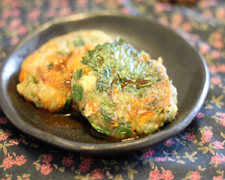 ふわっとおいしい 大葉（青じそ）と桜エビの豆腐チヂミのレシピ！