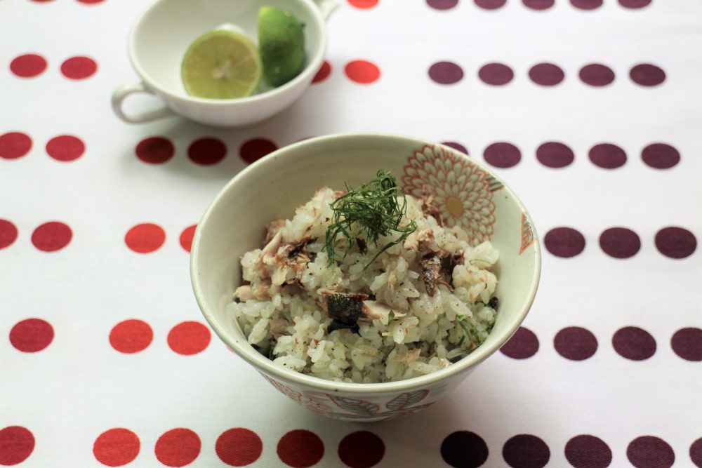 大葉茶と秋刀魚の炊き込みご飯　大葉レシピ