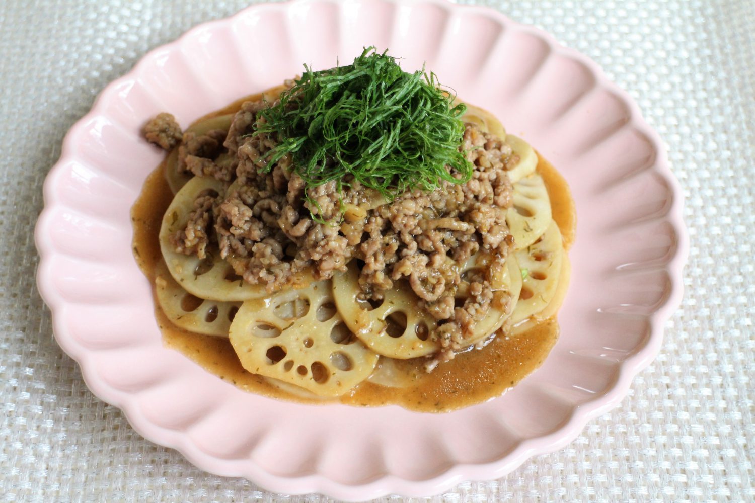 麻婆れんこん大葉レシピ