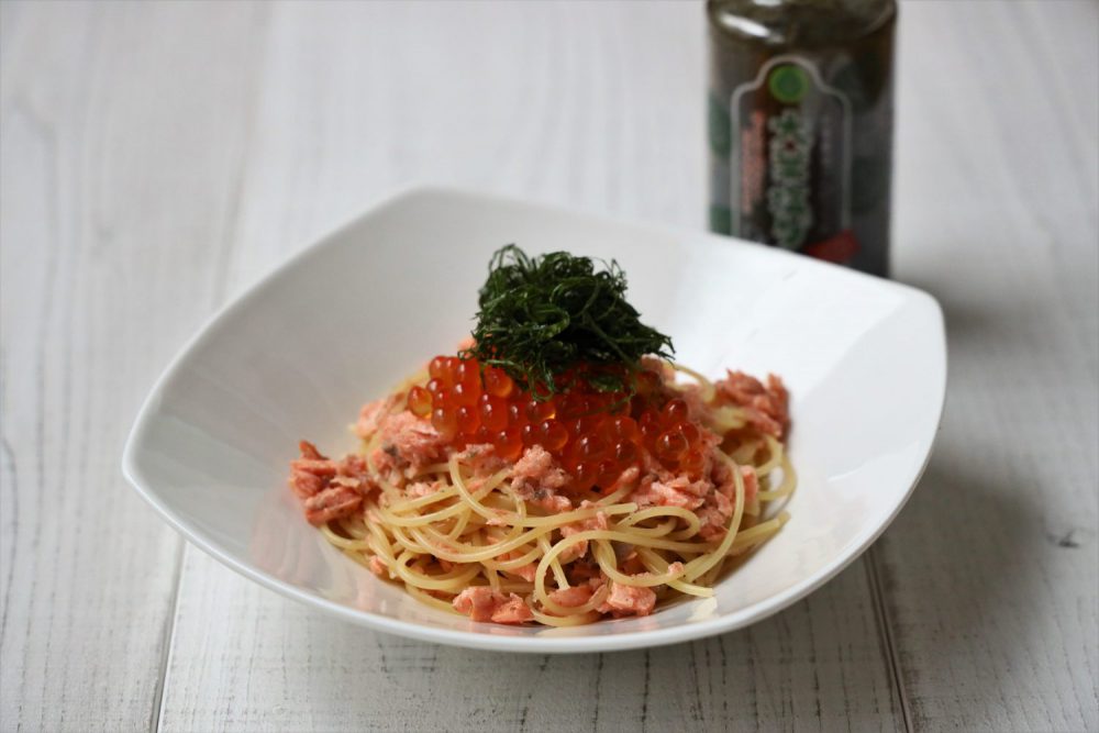 鮭と大葉のスパゲティ　大葉レシピ