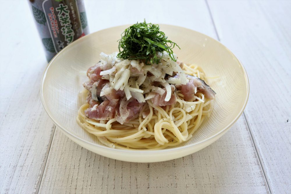 初鰹と大葉の冷製パスタ　大葉レシピ