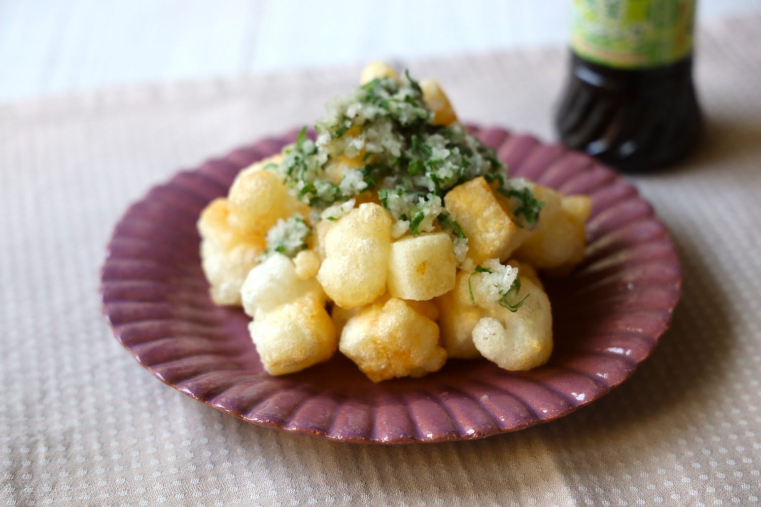 揚げ餅の大葉おろしがけ