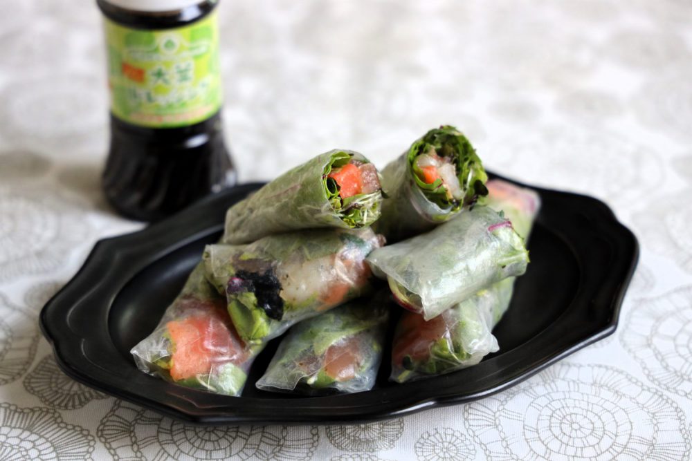 大葉とベビーリーフの生春巻き