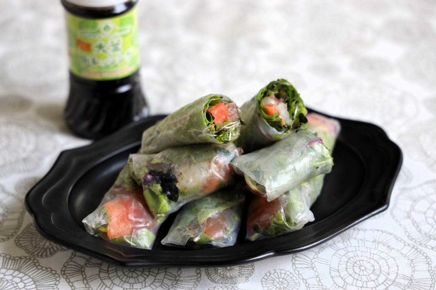 大葉とベビーリーフの生春巻き