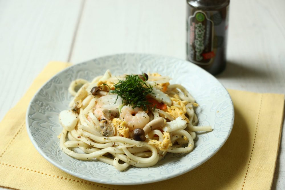 大葉風味の海鮮塩焼きうどん